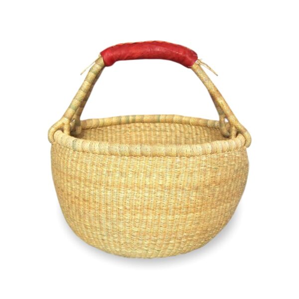 Large Round Bolga Basket - Natural