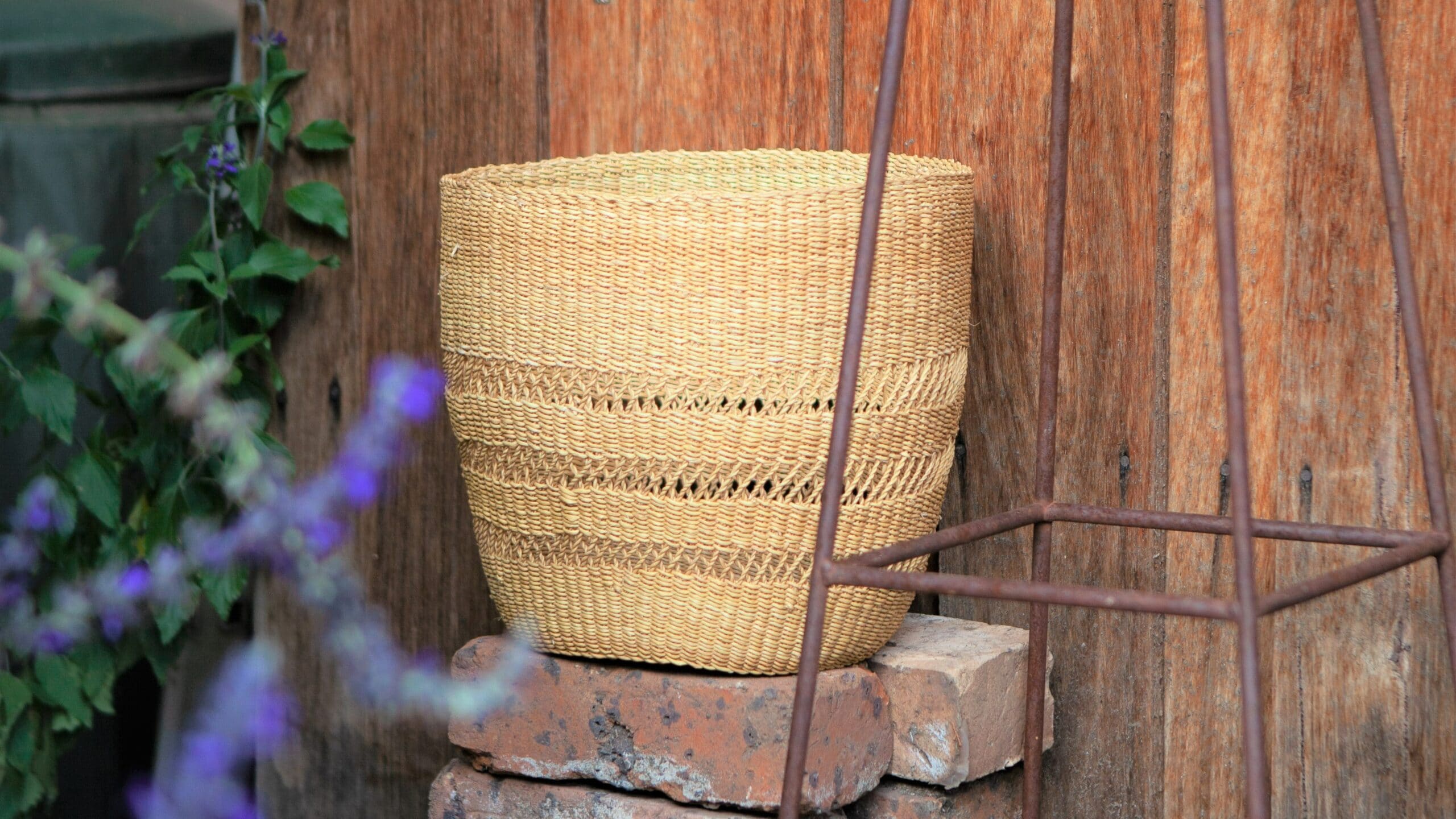 Natural naga bolga basket handmade in Ghana.