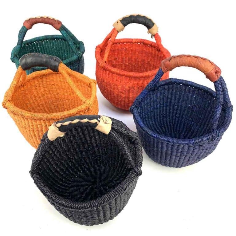 Small Round Bolga Basket – Unicolour