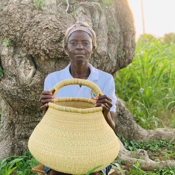 weaver of african bolga basket