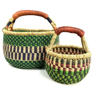 green baskets