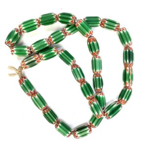 green and red African Beads