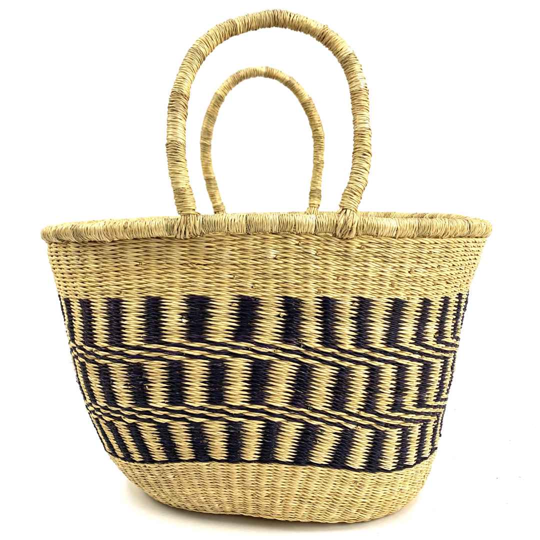 Vegan Oval Basket - Terra - Woven Bolga Baskets - Bashiri