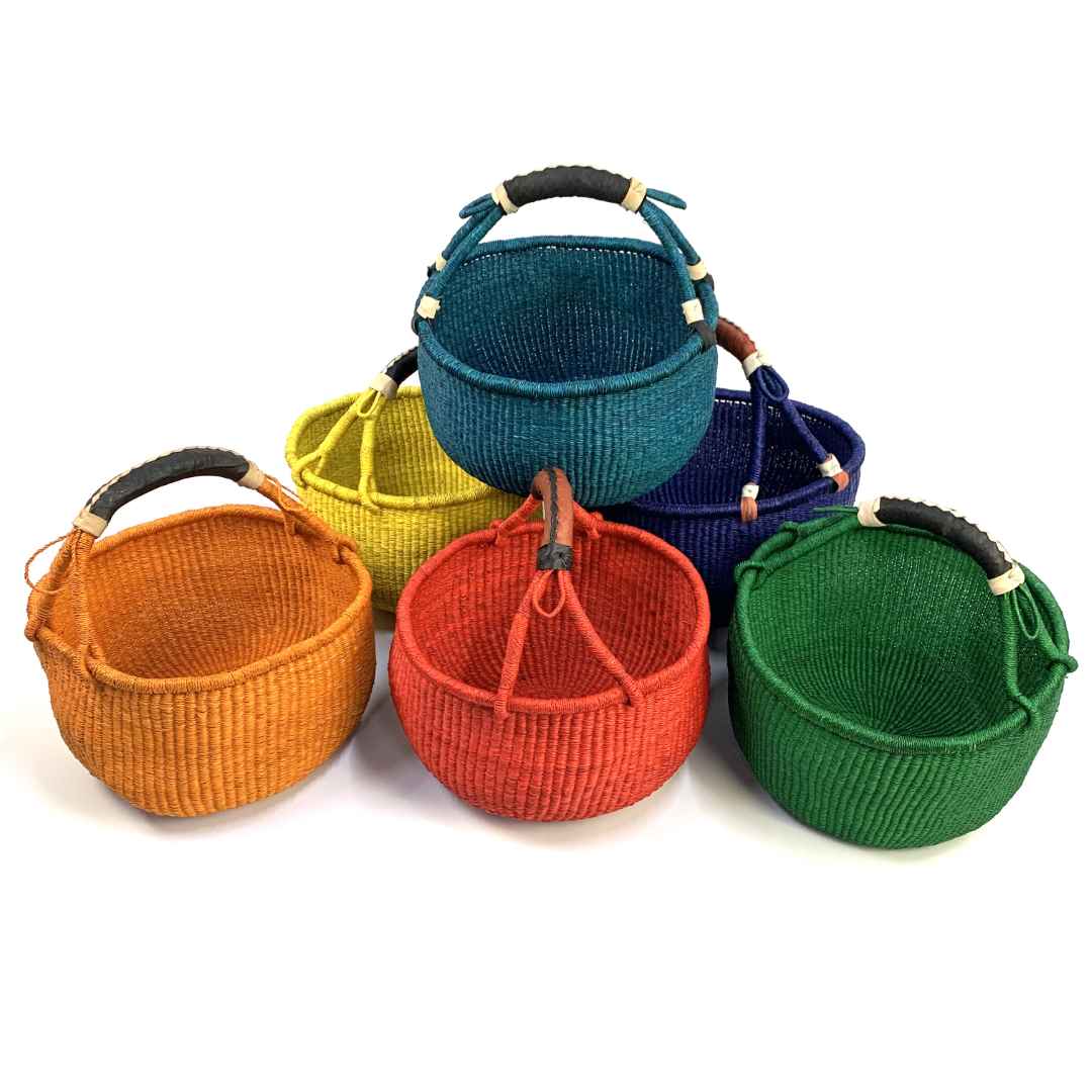 Large Round Bolga Basket – Unicolour