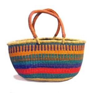 Hand woven African bolga basket in Australia