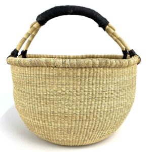 XL African basket with black handles