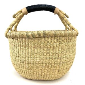 African basket with black handles