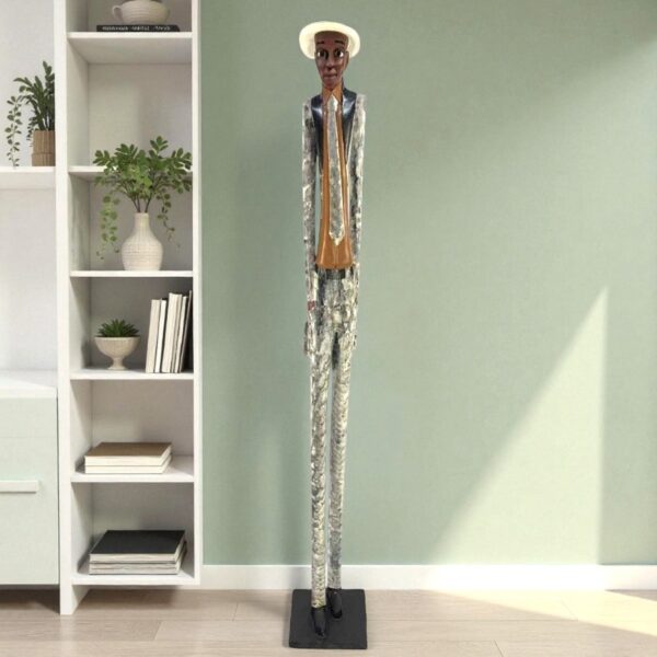 West African wooden sculpture showcasing expert carving and cultural heritage.