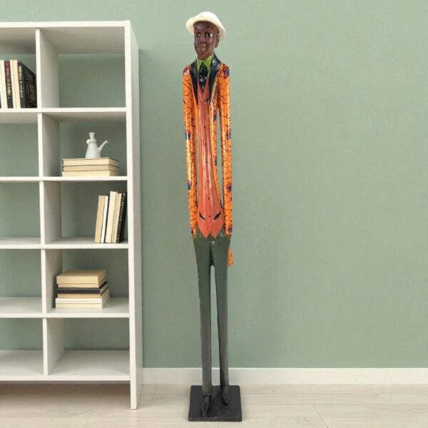 African wooden statue handcarved with precision and cultural significance.