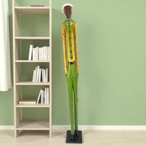 AFRICAN COLONIAL STATUE-SKU-STAT-IV-CLNL-048-lax (1) African wood sculpture handcarved to reflect identity and craftsmanship.