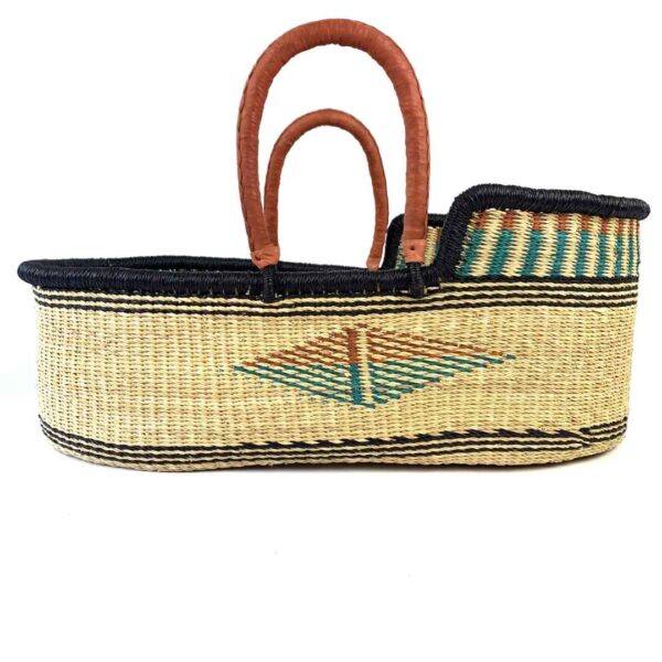 BOL-MOSES-basket-168-slim (1) Handwoven Ghanaian Moses baby basket in natural elephant grass.