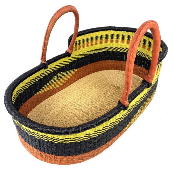 BOL-MOSES-basket-172-lemoncaramel (2) Portable Moses baby basket made from handwoven elephant grass.