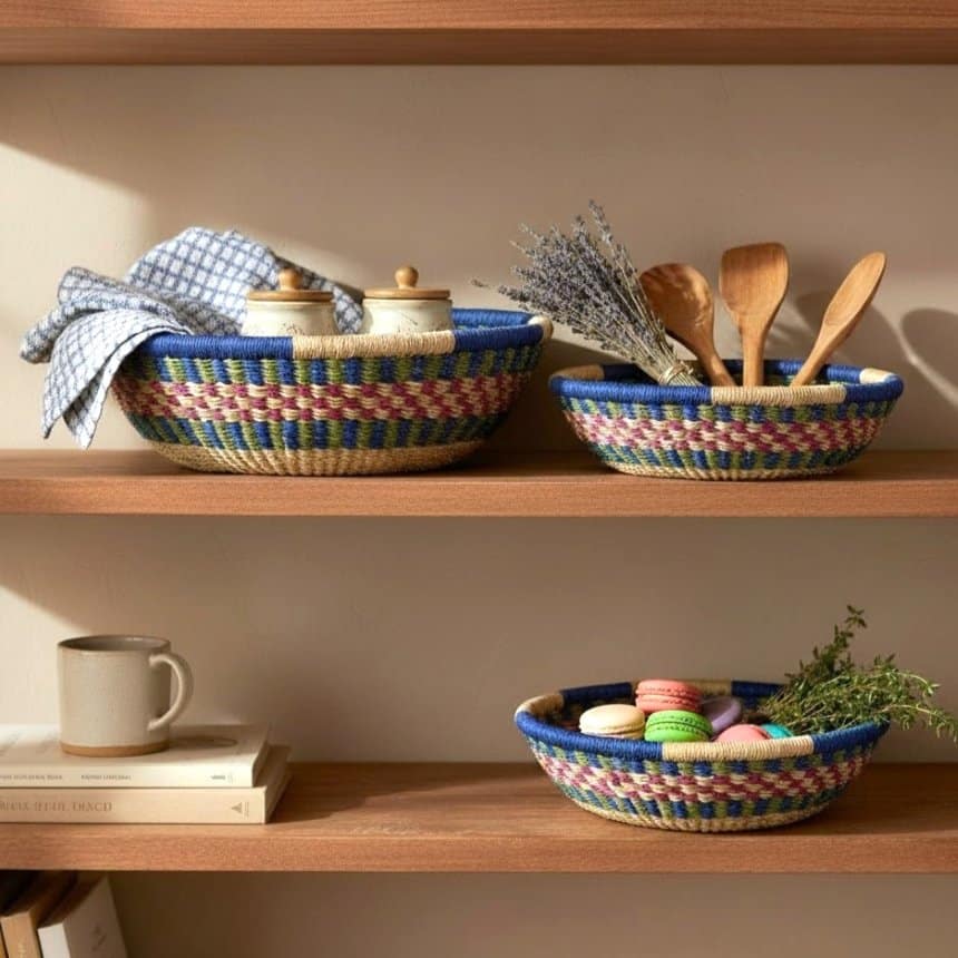 woven round platters nesting baskets for mothers day gifts