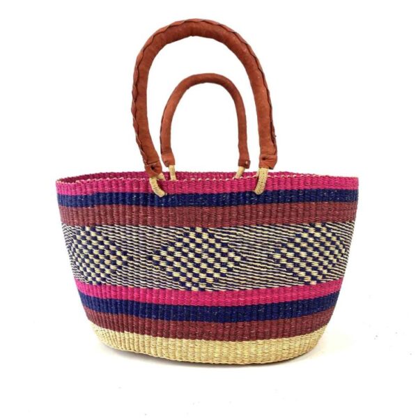 Brighton-basket-118-lipstick (1) Handwoven Brighton Ghana shopping basket with premium soft weave