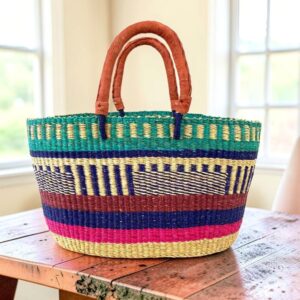 Premium Brighton Ghana basket with soft handwoven elephant grass weave