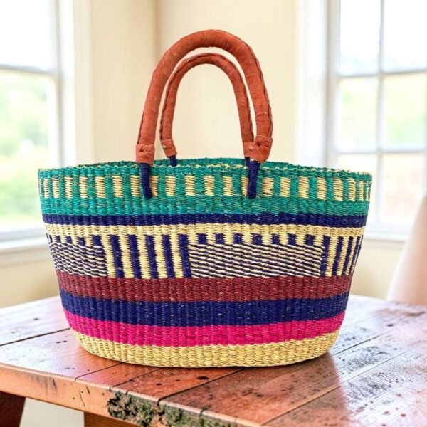 Premium Brighton Ghana basket with soft handwoven elephant grass weave