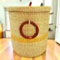 a woven laundry basket