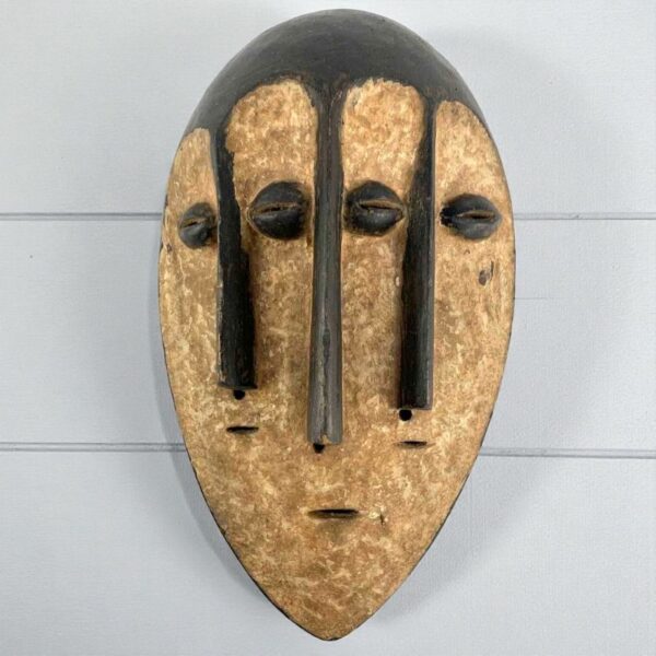 Gabon-Kwele-mask-021-akou (1) Hand-carved Kwele mask from Gabon