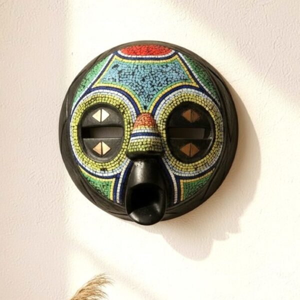 West African art and wall decoration mask colourful