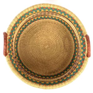 Handwoven Ghanaian hamper basket with a generous open interior.