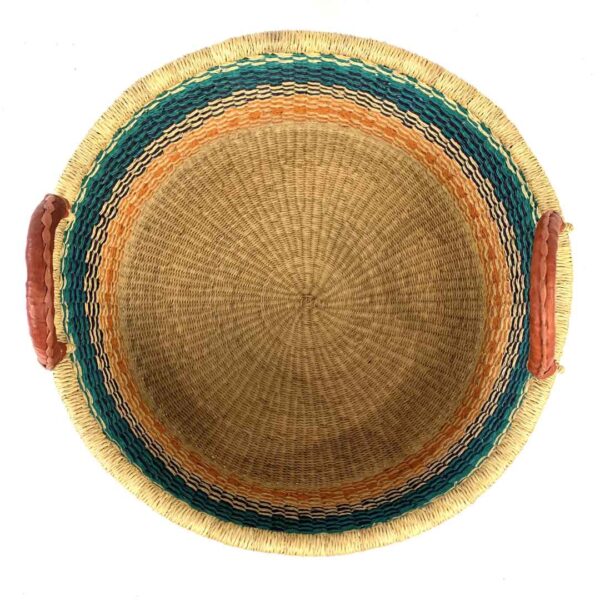 Hamper-basket-184-sandcastle (2) Handwoven elephant grass hamper basket with natural colour tonal variation.