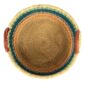 Handwoven elephant grass hamper basket with natural colour tonal variation.