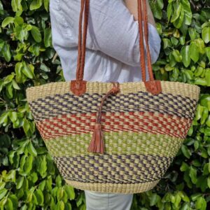 artisanal elephant grass bag, handwoven luxury bag