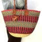 Handwoven elephant grass shoulder bag.