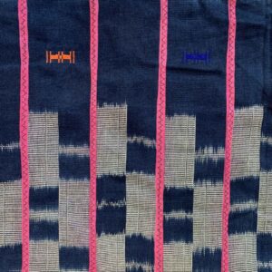 Indigo-cloth-InC-M-231-pale (2) Handmade African indigo textile with distinctive markings.