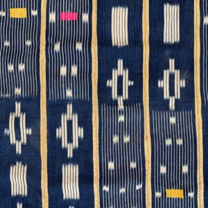 Indigo-cloth-InC-M-236-plage (2) Handcrafted indigo fabric marked by organic patternwork.