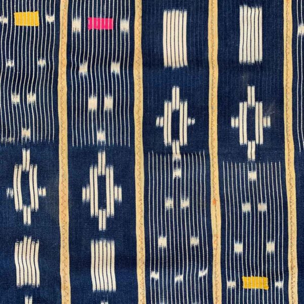 Indigo-cloth-InC-M-236-plage (2) Handcrafted indigo fabric marked by organic patternwork.