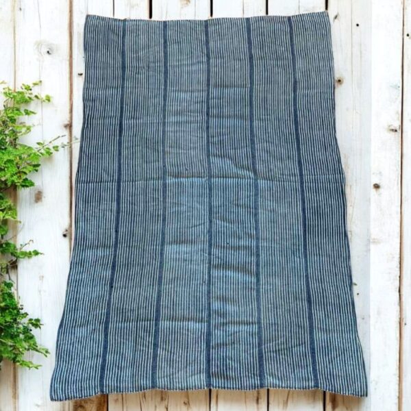 Sustainable blue fabric with rich plant-based dye.