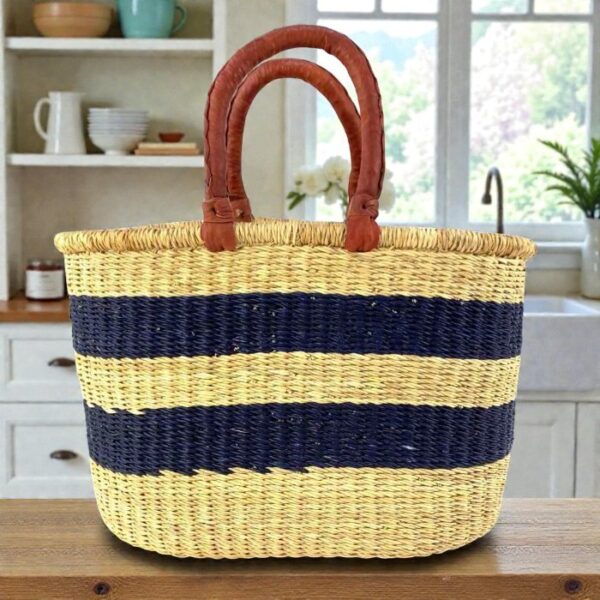 Slow made artisan woven basket.