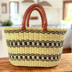 Patterned Bolga basket handcrafted Ghana.