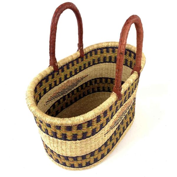 Oval-Basket-464-bucket (2) Natural oval storage basket with traditional Bolga weaving.