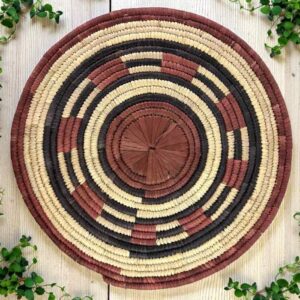 Textural Burkina platter table accent.