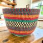 Stylish woven planter basket crafted in Ghana for modern interior spaces