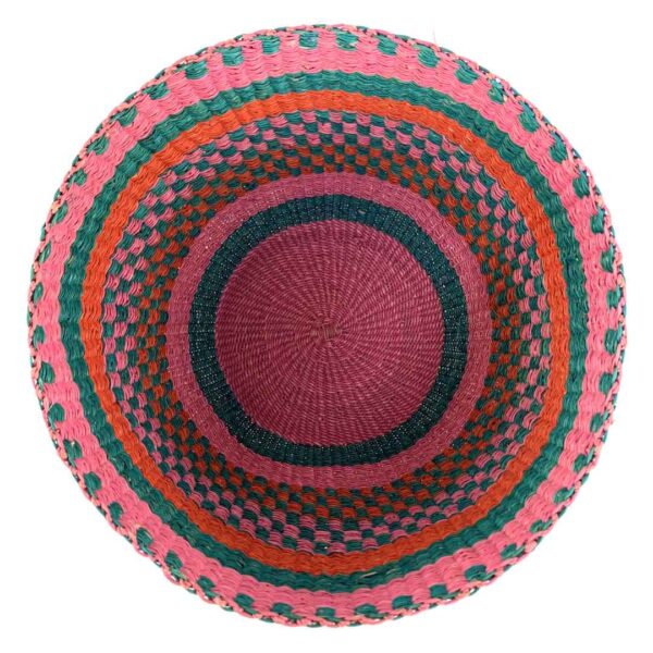 Planter-basket-083-Driftingpink (2) Ghanaian basket designed for flexible home use with durable woven structure