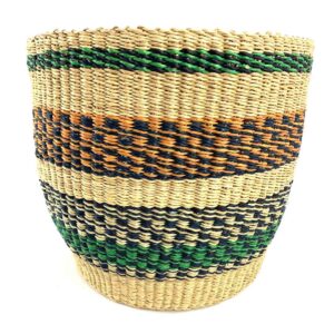 Planter-basket-086-Footsteps (1) Artisan basket crafted from elephant grass using heritage weaving methods