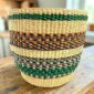 Sustainable handwoven basket representing journey of craft from harvest onward