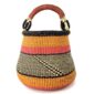 Softened woven basket holding varied items