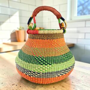 african handmade woven pot basket
