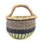 Small round vegan bolga basket - blues (1)