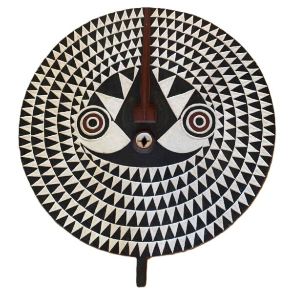 Large Bwa sun mask carved from a single piece of wood