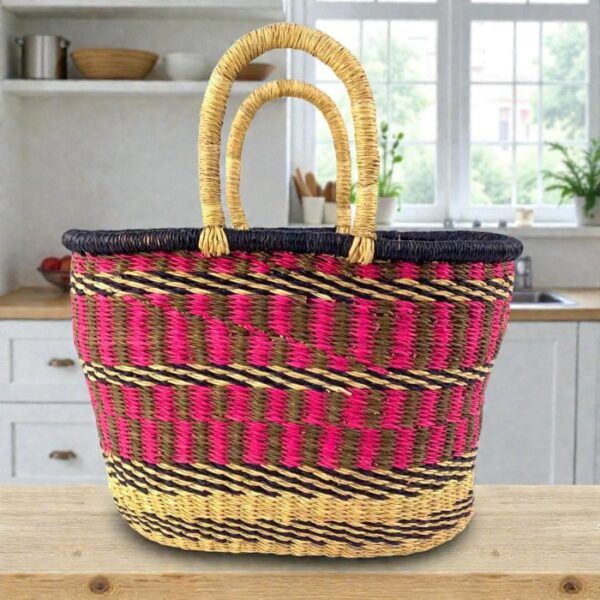 Traditional Bolga basket contemporary home.