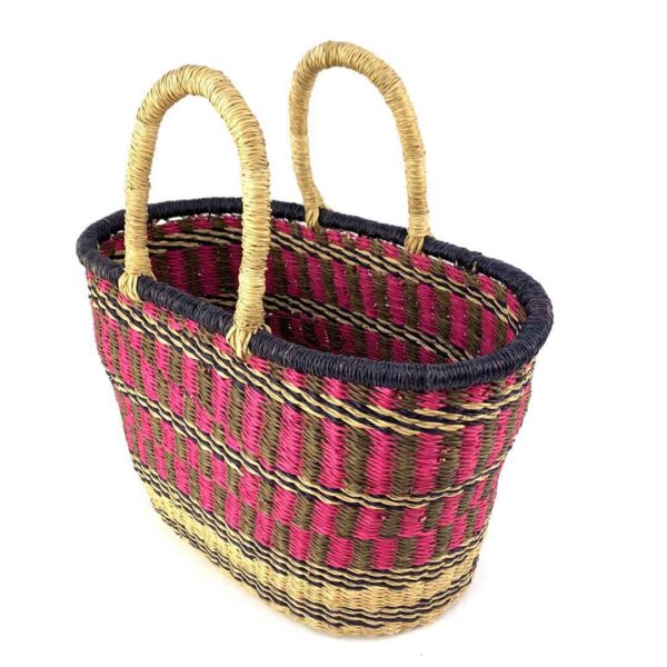Vegan-oval-basket-046-Quiet (2) Minimal oval Ghana woven basket.