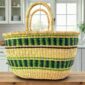 Malleable Bolga basket reshapes easily.