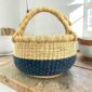 Handwoven African Bolga basket offering durable craftsmanship and versatile everyday functionality.