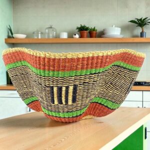 handwoven wave counter basket decor