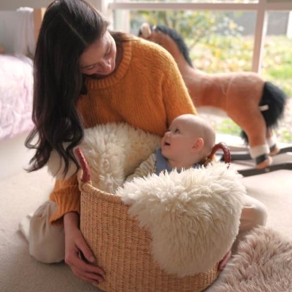 woven natural hamper basket for mothers day gift